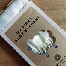 Load image into Gallery viewer, Checked Baby Blanket in Blue Sky - James & May