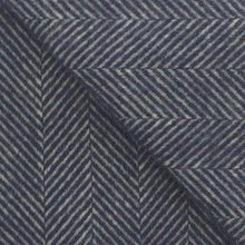 Load image into Gallery viewer, Fishbone Wool Blanket in Navy Blue - James &amp; May