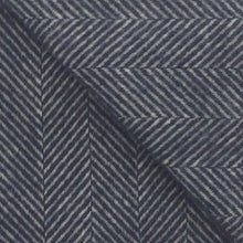Load image into Gallery viewer, Fishbone Wool Blanket in Navy Blue - James & May