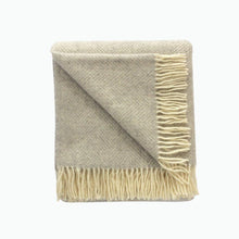 Load image into Gallery viewer, Fishbone Pure New Wool Blanket in Silver Grey - James & May