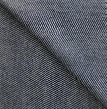 Load image into Gallery viewer, Herringbone Lambswool Blanket in Navy - James &amp; May