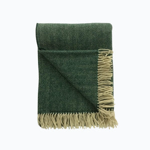 Herringbone Wool Blanket in Spruce - James & May