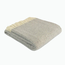 Load image into Gallery viewer, Illusion Wool Blanket in Mid Grey - James &amp; May