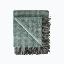 Load image into Gallery viewer, Illusion Wool Blanket in Spearmint and Grey - James &amp; May