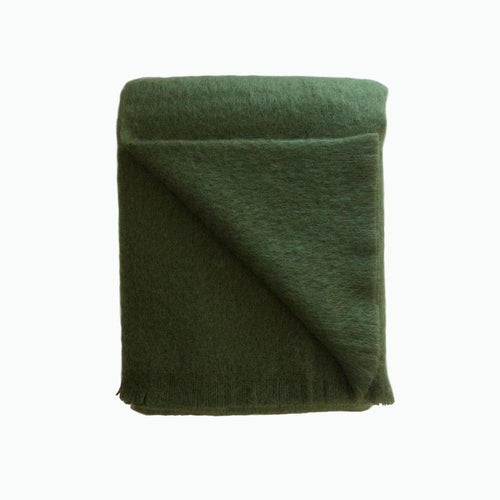 Mohair Throw in Moss Green- James & May