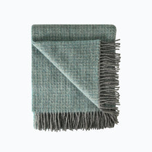 Load image into Gallery viewer, Small Illusion Wool Blanket in Spearmint and Grey - James & May