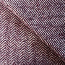 Load image into Gallery viewer, Herringbone Wool Blanket in Mulberry