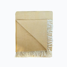 Load image into Gallery viewer, Herringbone Lambswool Blanket in Corn