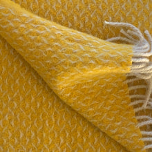 Load image into Gallery viewer, Basketweave Wool Blanket in Gorse - James &amp; May