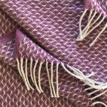 Load image into Gallery viewer, Basketweave Wool Blanket in Mulberry - James &amp; May