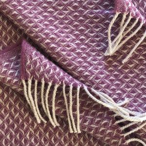 Basketweave Wool Blanket in Mulberry - James & May