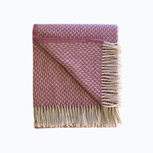 Load image into Gallery viewer, Basketweave Wool Blanket in Mulberry - James &amp; May