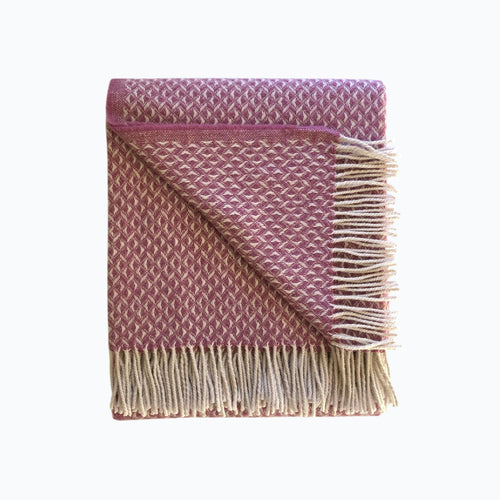 Basketweave Wool Blanket in Mulberry - James & May