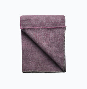 Beehive Blanketstitch Wool Blanket in Woolly Thistle - James & May