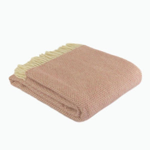 Beehive Wool Blanket in Pink - James & May