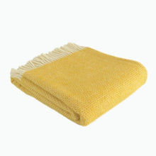 Load image into Gallery viewer, Beehive Wool Blanket in Yellow - James &amp; May
