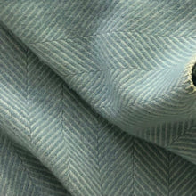 Load image into Gallery viewer, Fishbone Blanketstitch Wool Blanket in Duck Egg Blue - James &amp; May