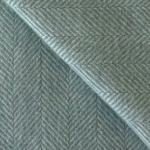Fishbone Blanketstitch Wool Blanket in Duck Egg Blue - James & May
