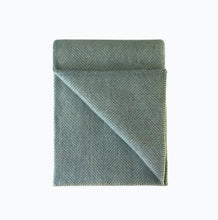 Load image into Gallery viewer, Fishbone Blanketstitch Wool Blanket in Duck Egg Blue - James &amp; May