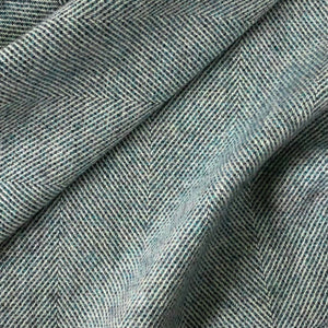 Herringbone Lambswool Blanket in Blue Mist - James & May