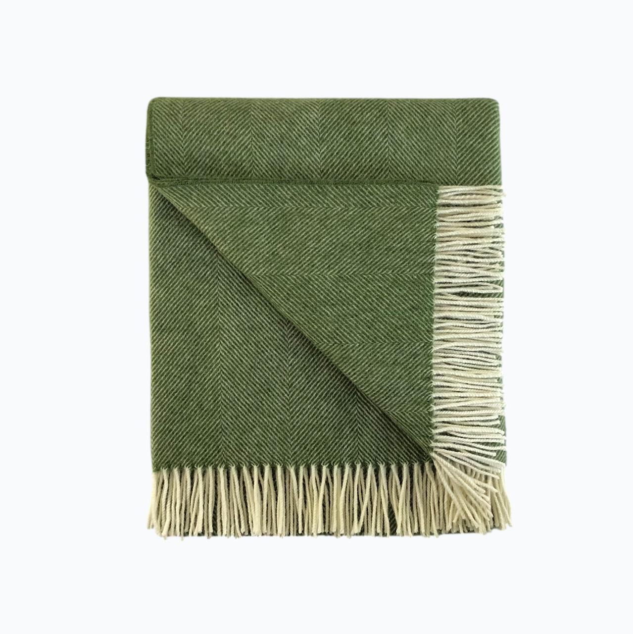 Herringbone Wool Blanket in Cooking Apple – James May