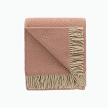Load image into Gallery viewer, Herringbone Wool Blanket in Pink and Pearl - James &amp; May