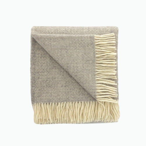 Illusion Pure New Wool Blanket in Mid Grey 
