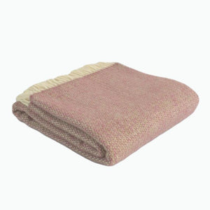 Illusion Wool Blanket in Raspberry and Sage - James & May