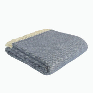 Illusion Wool Blanket in Slate Blue - James & May