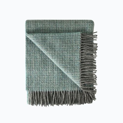 Illusion Wool Blanket in Spearmint and Grey - James & May
