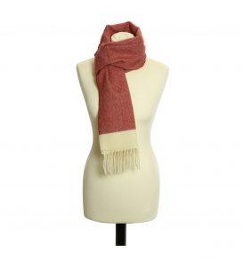 Lambswool Herringbone Scarf in Red Apple - James & May