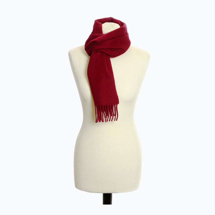 Lambswool Scarf in Cherry Red - James & May