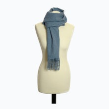 Load image into Gallery viewer, Lambswool Scarf in Flax Blue - James &amp; May