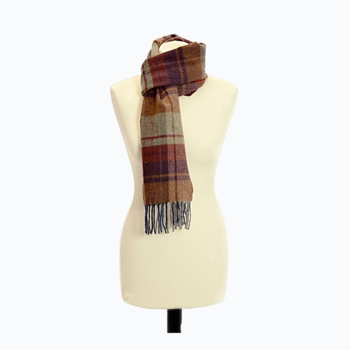 Lambswool Scarf in Hedgerow Check - James & May