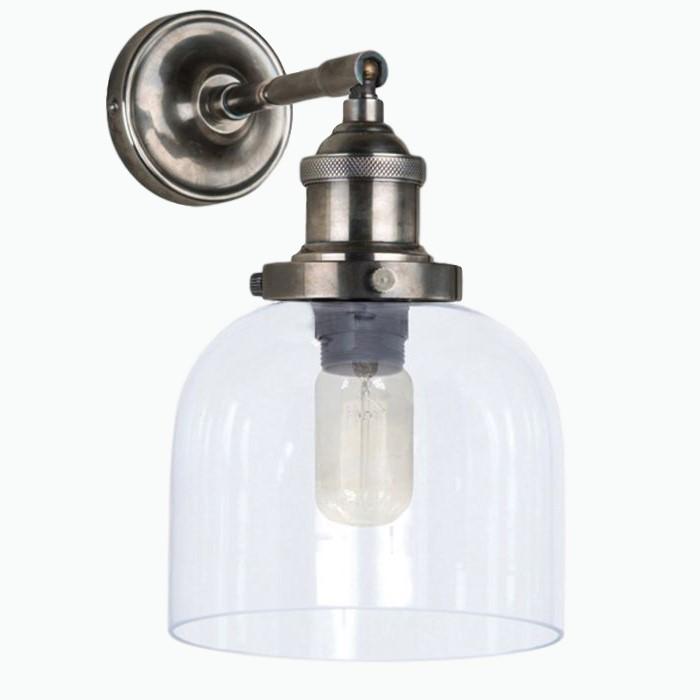 Maine Glass Wall Light in Aged Nickel - James & May