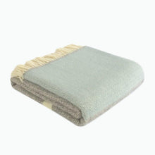 Load image into Gallery viewer, Panel Wool Blanket in Grey and Duck Egg - James &amp; May
