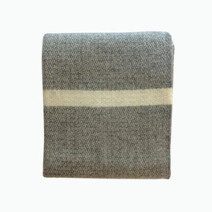 Panel Wool Blanket in Grey and Slate Blue - James & May