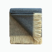 Load image into Gallery viewer, Panel Pure New Wool Blanket in Grey and Slate Blue