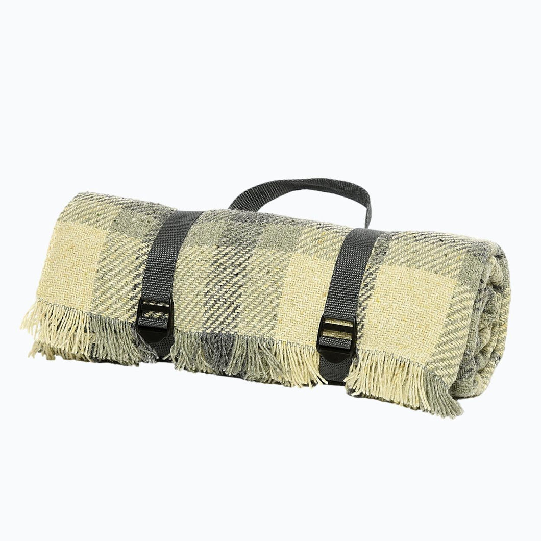 Recycled Wool Picnic Blanket in Duckegg Check - James & May