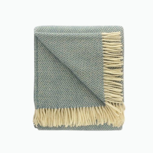 Small Beehive Wool Blanket in Petrol Blue - James & May