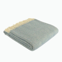 Load image into Gallery viewer, Small Beehive Wool Blanket in Petrol Blue - James &amp; May