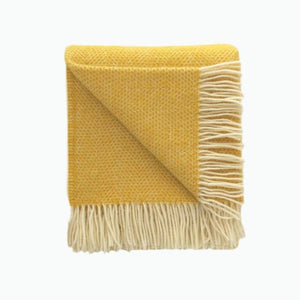 Small Beehive Wool Blanket in Yellow - James & May