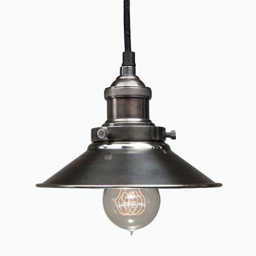 Small Triangular Pendant Light in Antique Silver - James & May