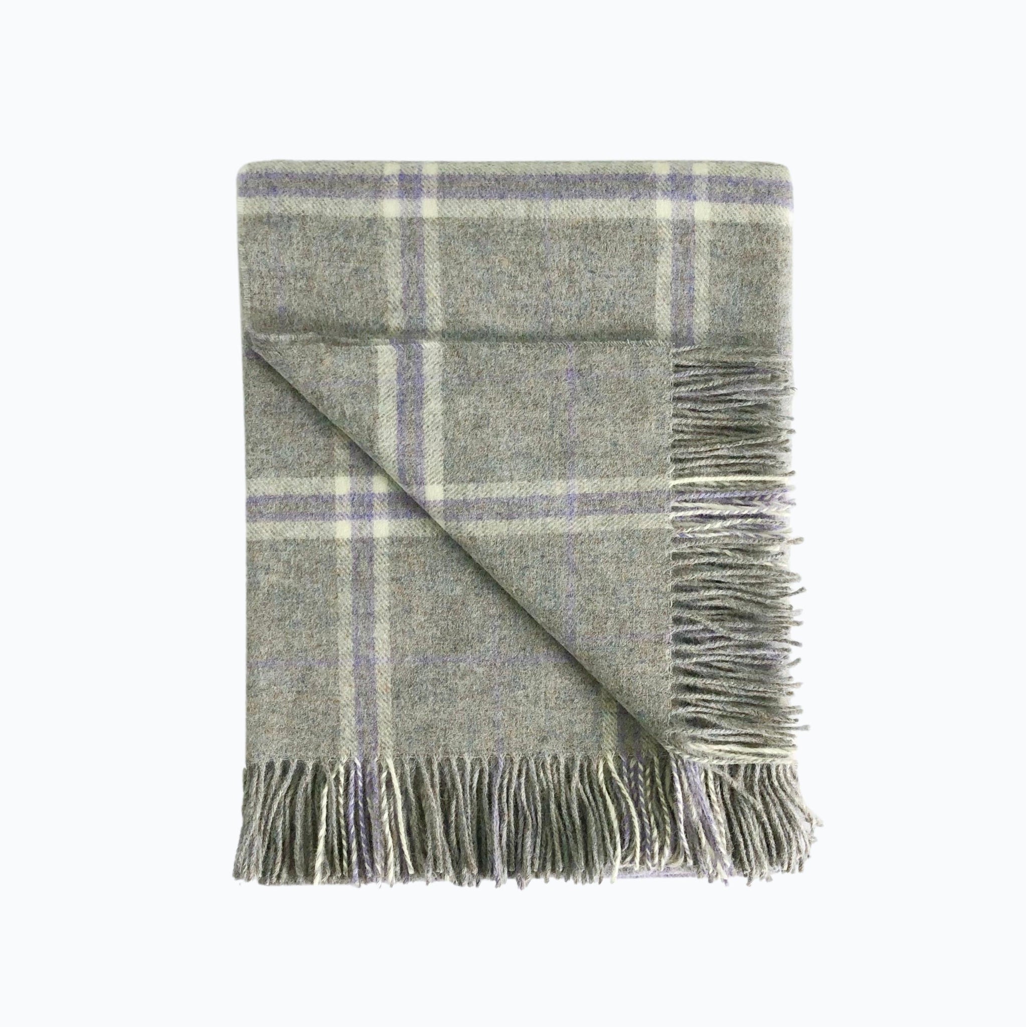 Windowpane Wool Blanket in Lavender - James & May – James & May